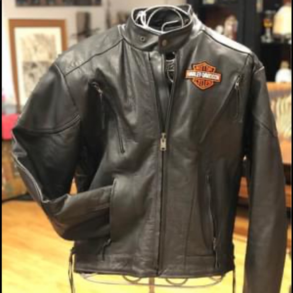 Harley Davidson Black Leather Jacket Men’s 44